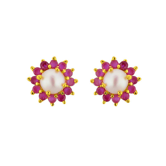 J Pearls Red Rose Pearl Earrings - Real Pearl Jewelry - Grab2buy