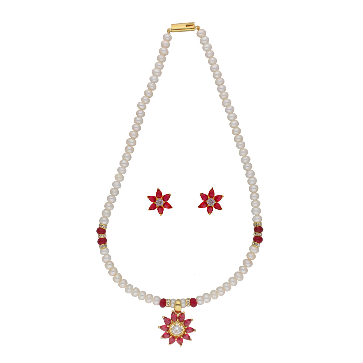 J Pearls Abdhija 1 Line Pearl Sets - Real Pearl Jewelry - Grab2buy