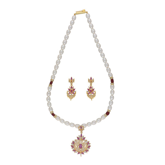 J Pearls Dheeksha 1 Line Pearl Sets - Real Pearl Jewelry - Grab2buy