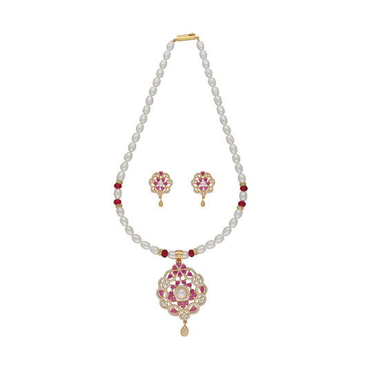 J Pearls Krishna 1 Line Pearl Sets - Real Pearl Jewelry - Grab2buy