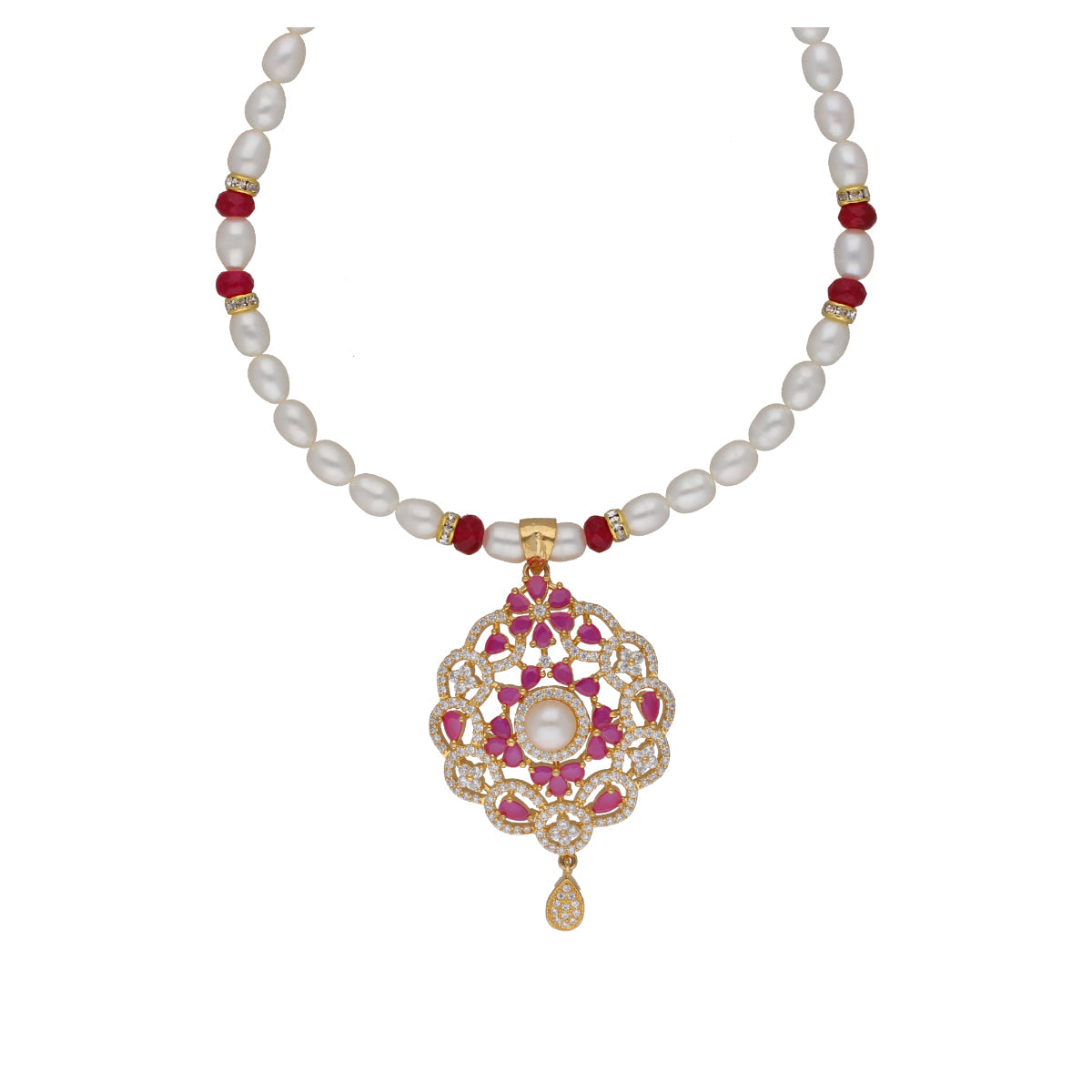 J Pearls Krishna 1 Line Pearl Sets - Real Pearl Jewelry - Grab2buy