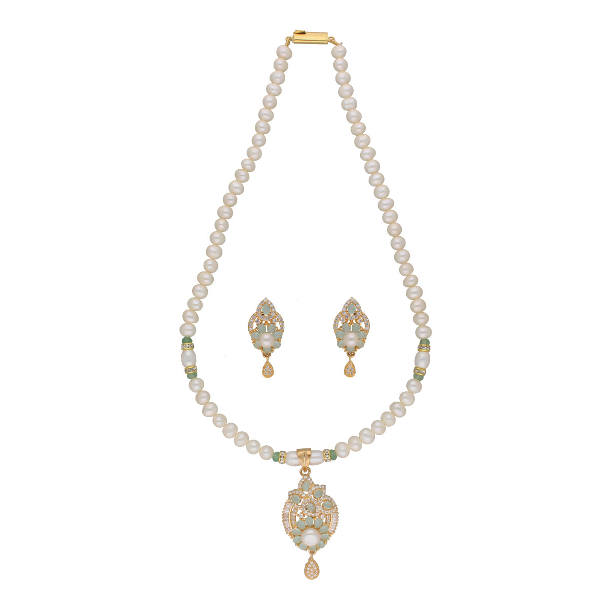 J Pearls Jhanvi 1 Line Pearl Sets - Real Pearl Jewelry - Grab2buy