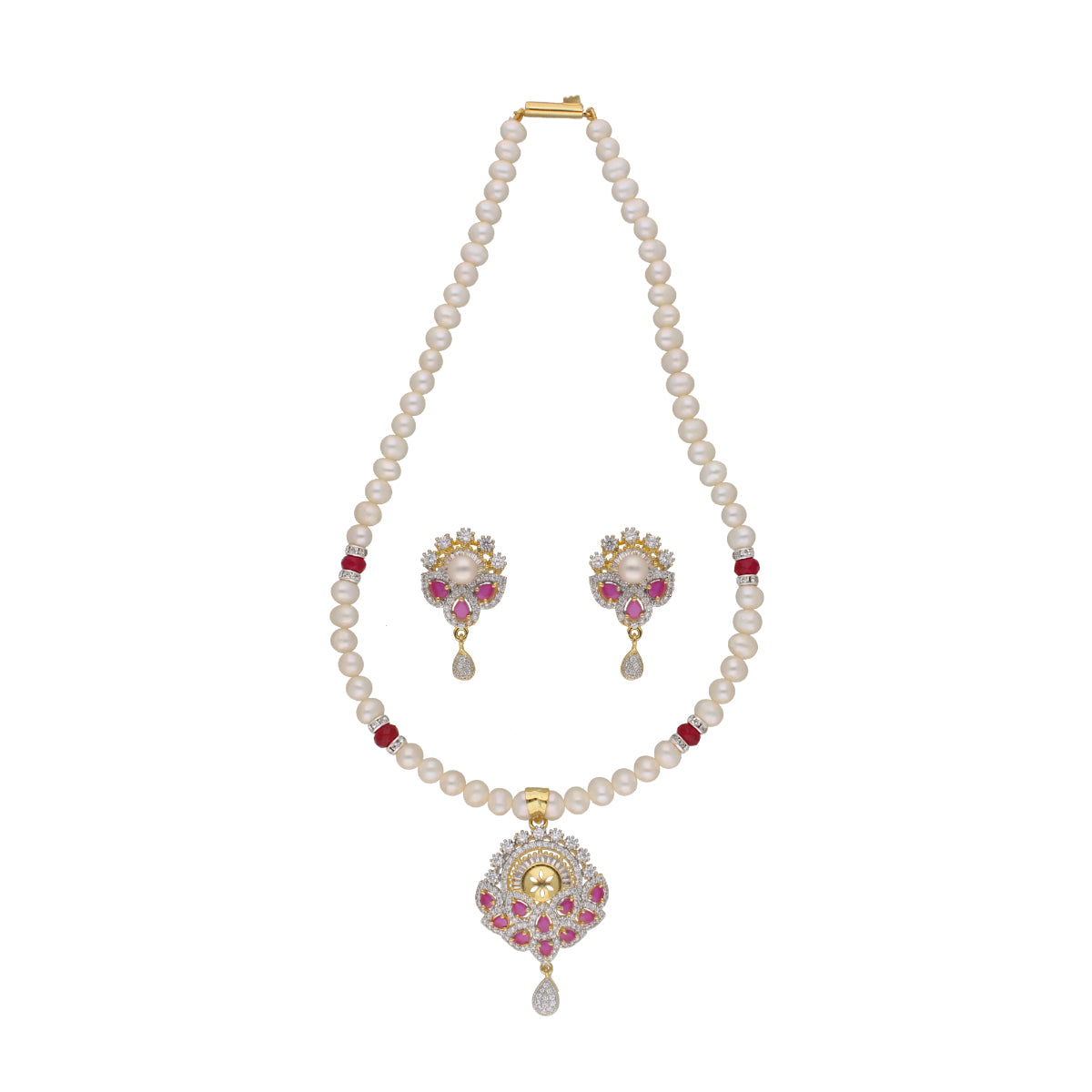 J Pearls Fatehjit 1 Line Pearl Sets - Real Pearl Jewelry - Grab2buy