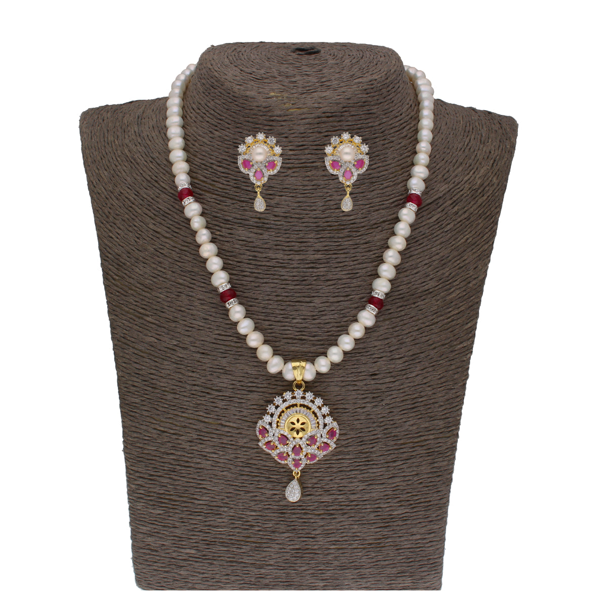 J Pearls Fatehjit 1 Line Pearl Sets - Real Pearl Jewelry - Grab2buy