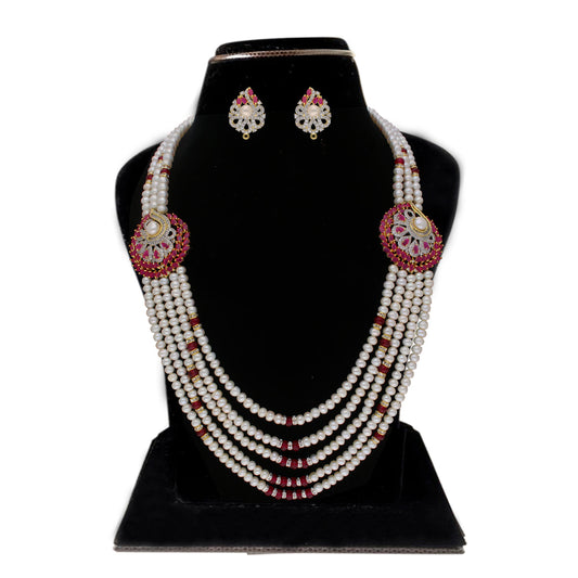 J Pearls Abarna 5 Lines Pearl Sets - Real Pearl Jewelry - Grab2buy