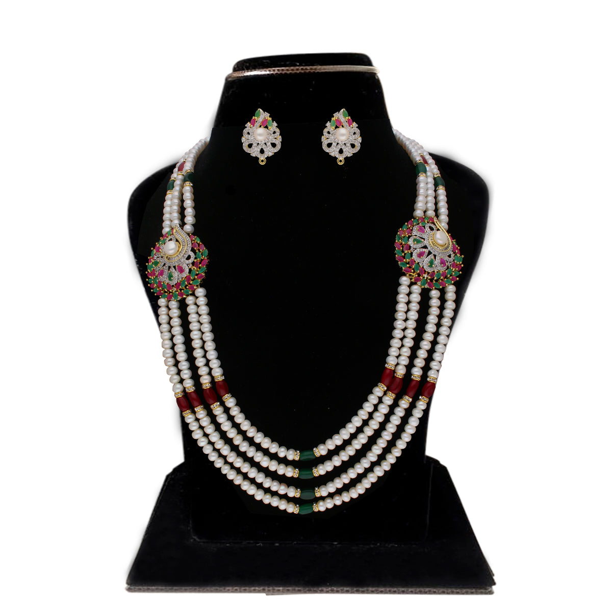 J Pearls Gamini 4 Lines Pearl Sets - Real Pearl Jewelry - Grab2buy