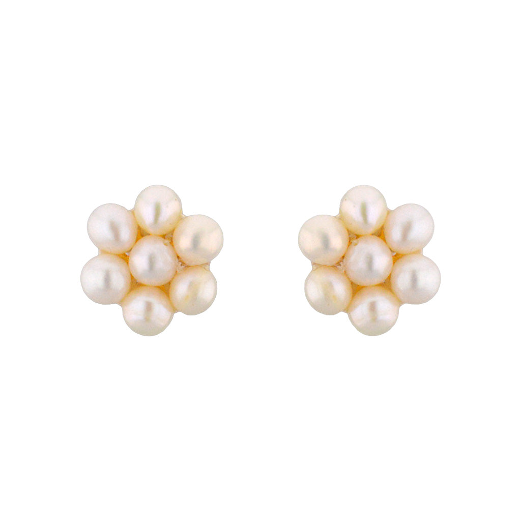 J Pearls 7 Pearls White Ear Rings - Real Pearl Jewelry - Grab2buy
