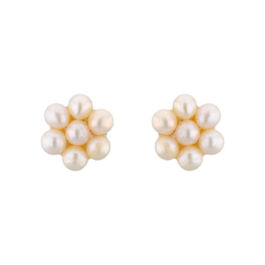 J Pearls 7 Pearls White Ear Rings - Real Pearl Jewelry - Grab2buy