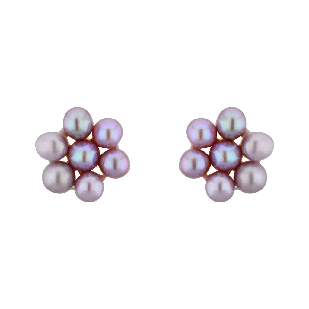 J Pearls 7 Pearls Peach Ear Rings - Real Pearl Jewelry - Grab2buy