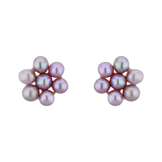 J Pearls 7 Pearls Peach Ear Rings - Real Pearl Jewelry - Grab2buy