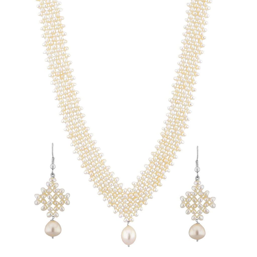 J Pearls Conventional Pearl Necklace Set - Real Pearl Jewelry - Grab2buy