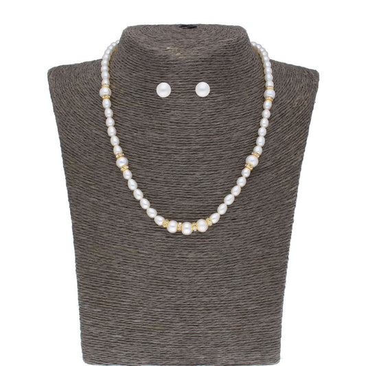 J Pearls Yashvi 1 Line Pearl Set - Real Pearl Jewelry - Grab2buy