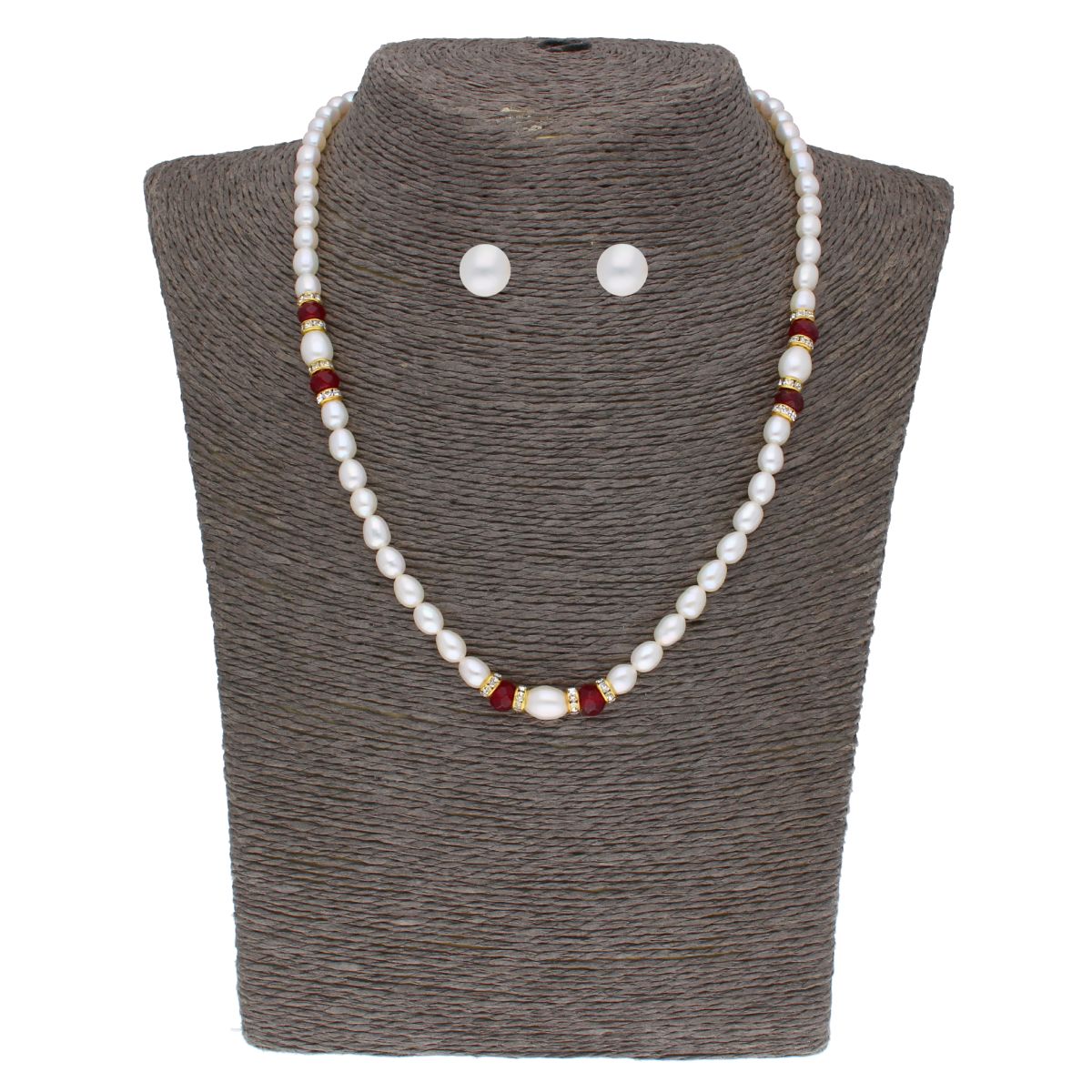J Pearls Navishka 1 Line Pearl Set - Real Pearl Jewelry - Grab2buy