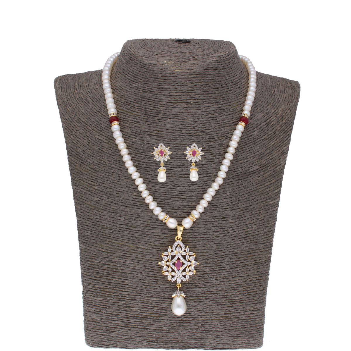 J Pearls Anahita Pearl Set - Real Pearl Jewelry - Grab2buy