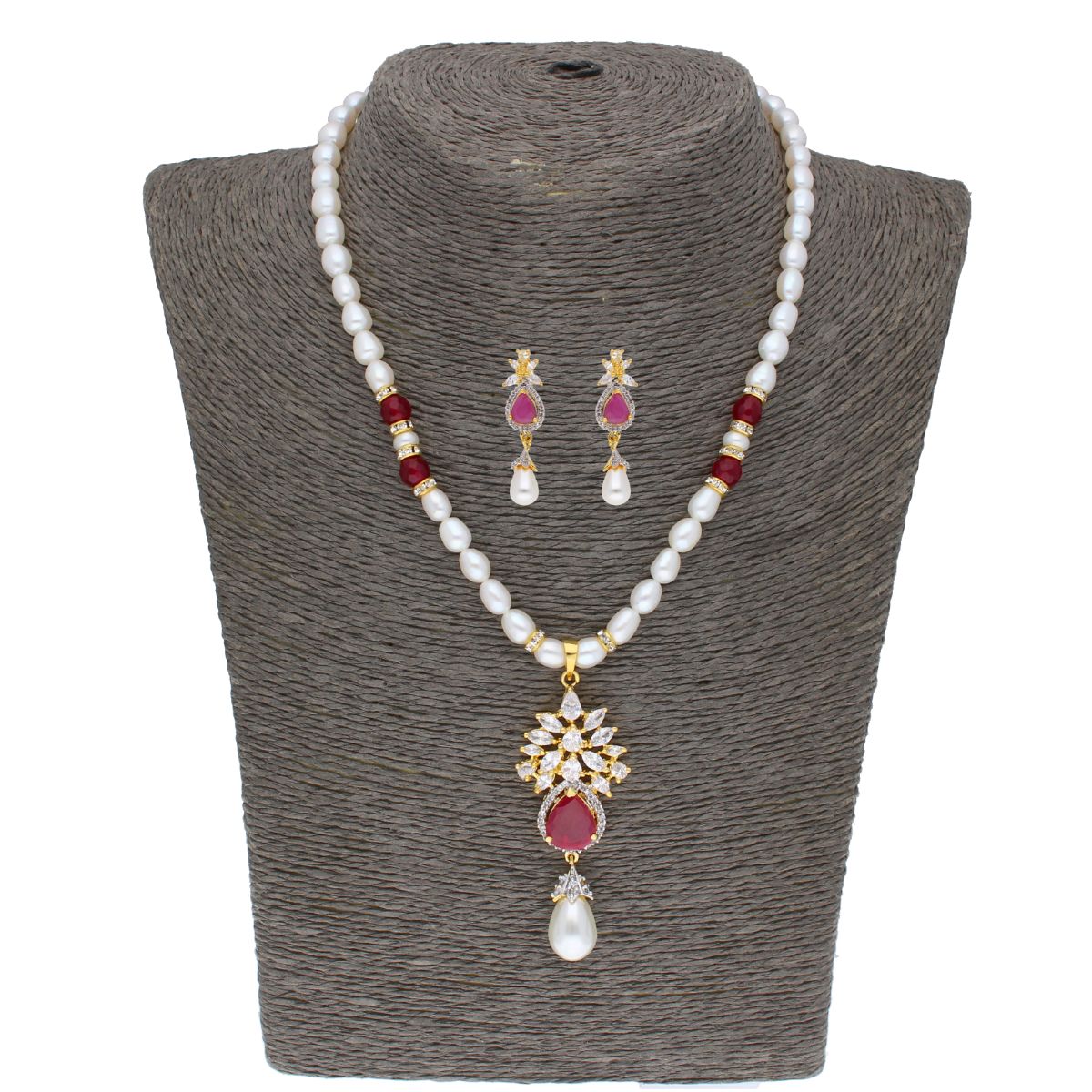 J Pearls Navishka Pearl Set - Real Pearl Jewelry - Grab2buy