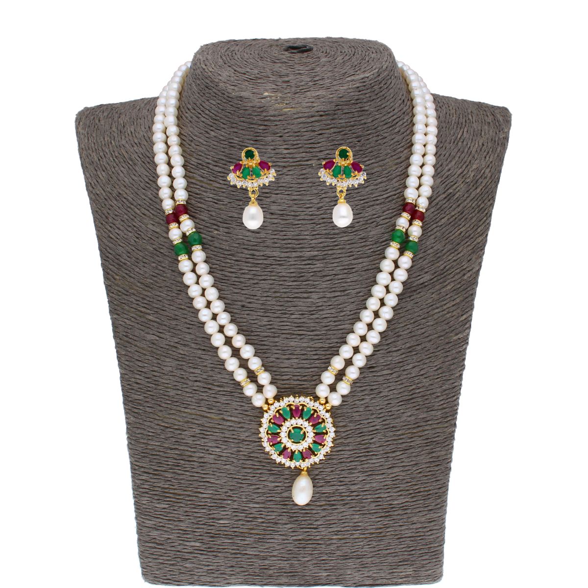 J Pearls Abeedha Pearl Set - Real Pearl Jewelry - Grab2buy