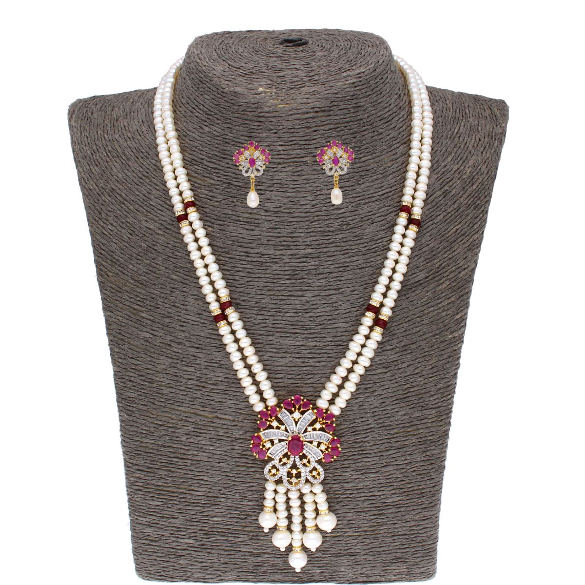 J Pearls Chantin Pearl Set - Real Pearl Jewelry - Swadesiicart