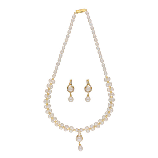 J Pearls Dharti 1 Line Pearl Sets - Real Pearl Jewelry - Grab2buy