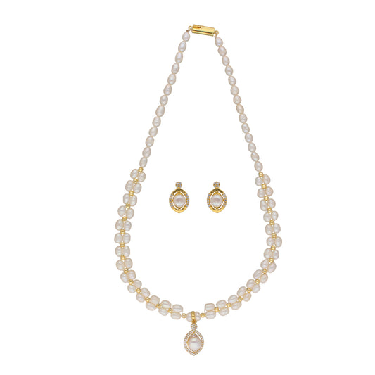 J Pearls Dhena 1 Line Pearl Sets - Real Pearl Jewelry - Grab2buy