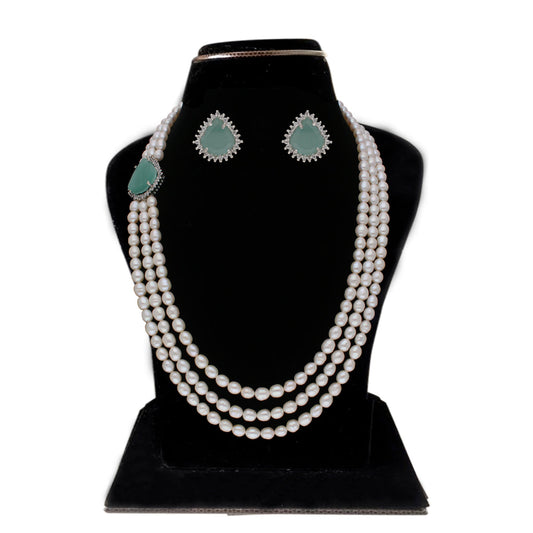 J Pearls Jabala 3 Lines Pearl Set - Real Pearl Jewelry - Grab2buy