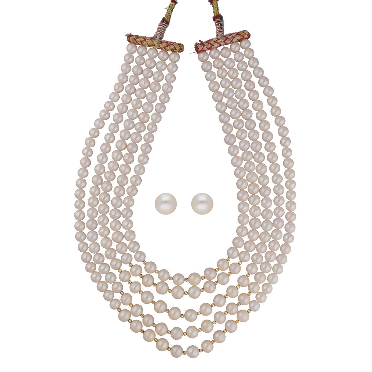 J Pearls Saanvi 5 Lines Pearl Necklaces | Swadesiicart