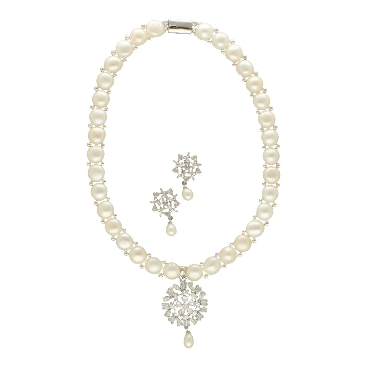 J Pearls Dazzling Divinity Pearl Necklace Set J Pearls