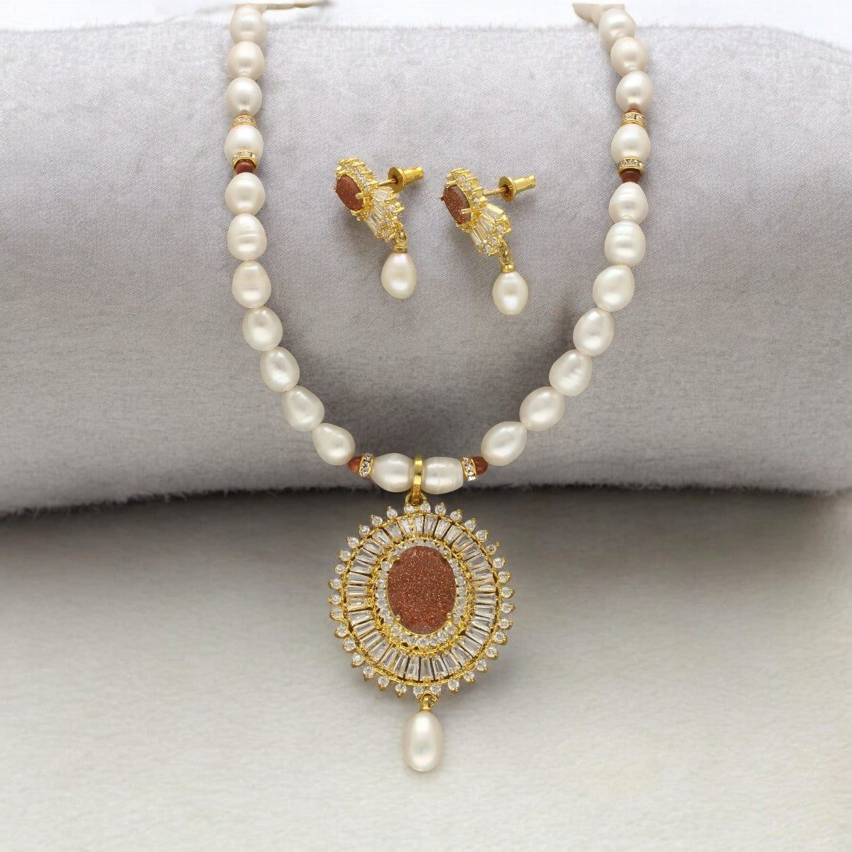 J Pearls Opal Pearl Necklace Set J Pearls