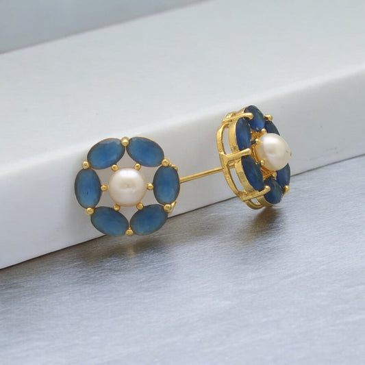 J Pearls Henna Pearl Earrings