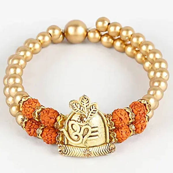 Om Pearl Bracelet Rakhi & Fruit N Nut Chocolates