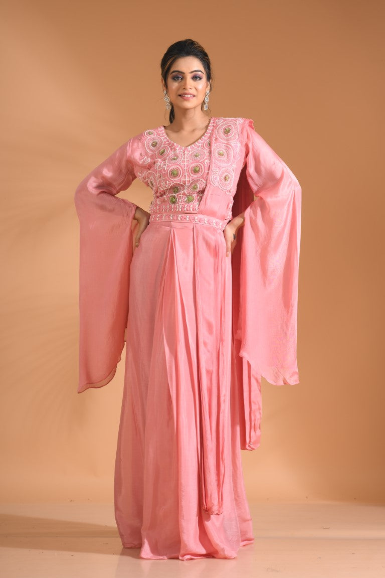 Morchari Co Ord Set With Dupatta Hand Embroidery - Green 