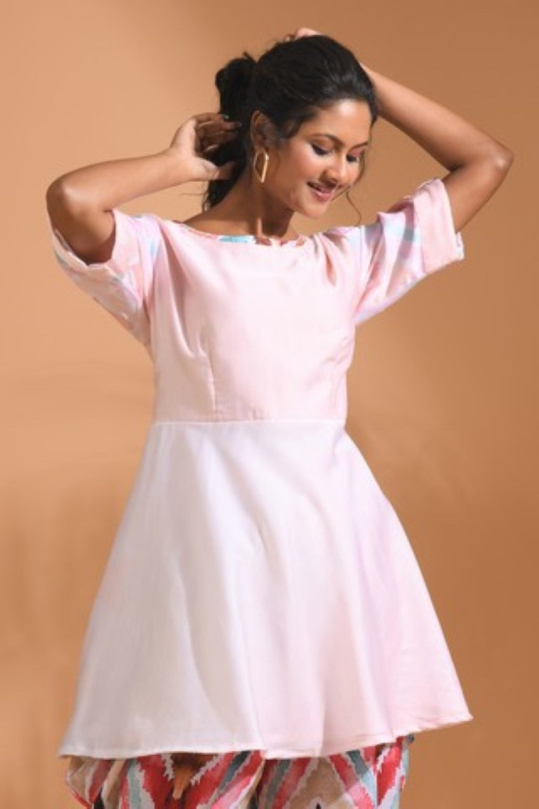 Morchari Patiala Salwar Top - Pink