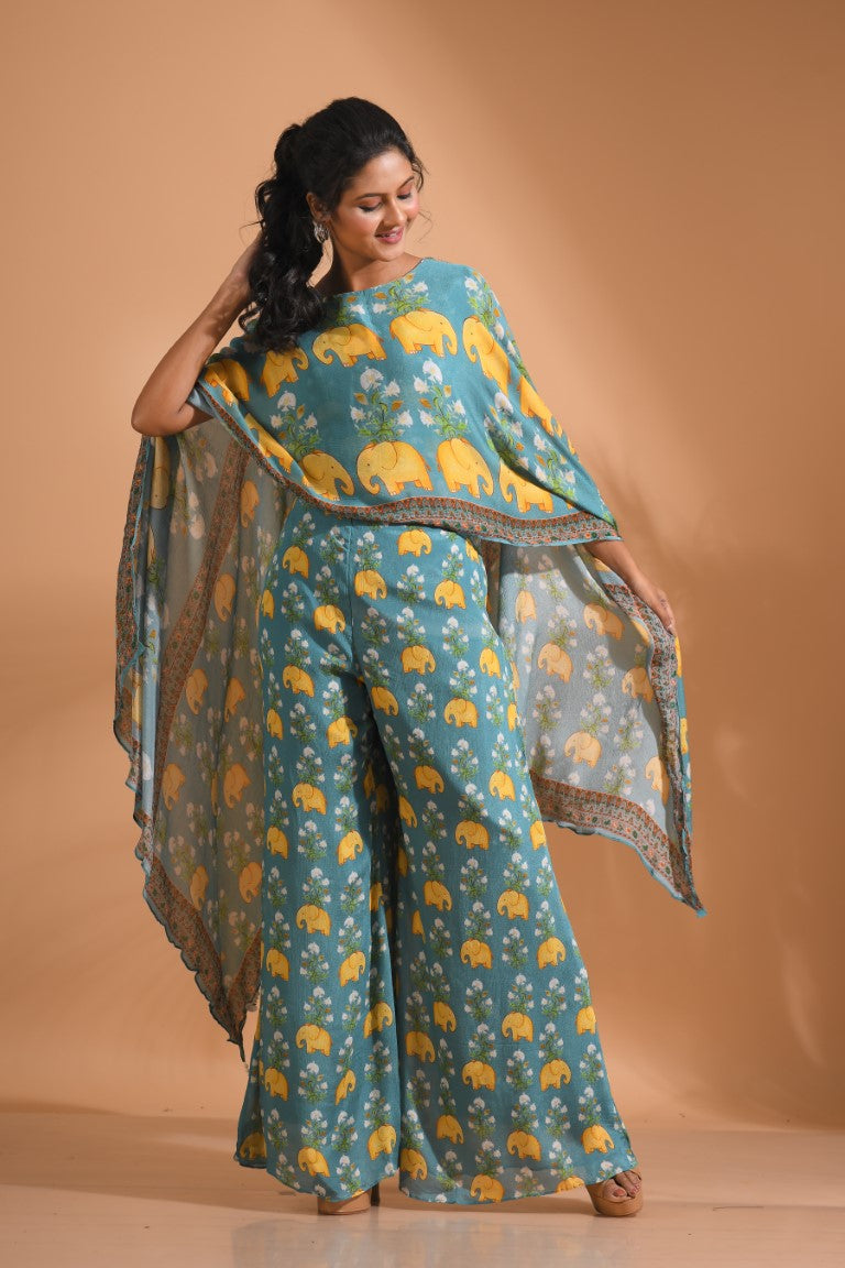 Morchari Kaftan Set With Hand Embroidery - Multi
