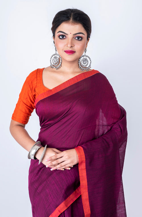 Morchari Bengal Handloom Cotton By Cotton Saree - Multicolor