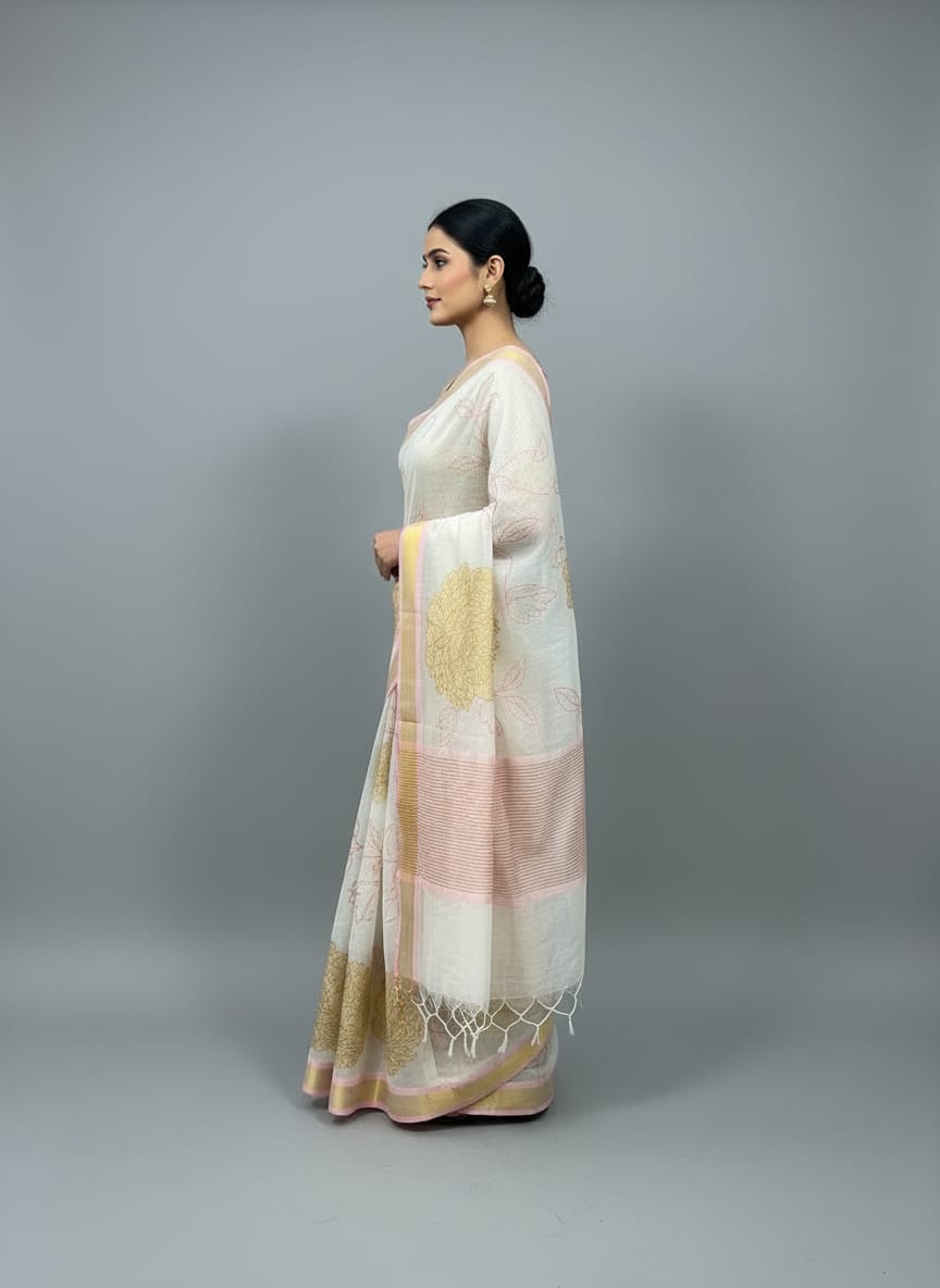 Morchari Applique Work With Thread Work With Unstitched Blouse