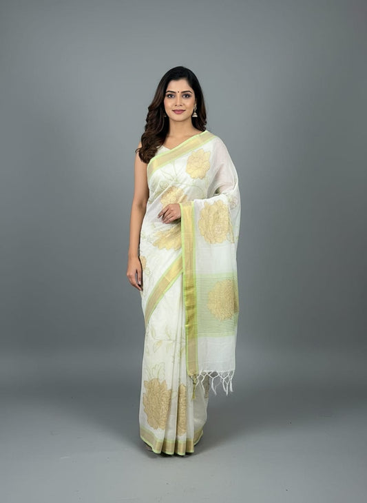 Morchari Applique Work With Thread Work With Unstitched Blouse