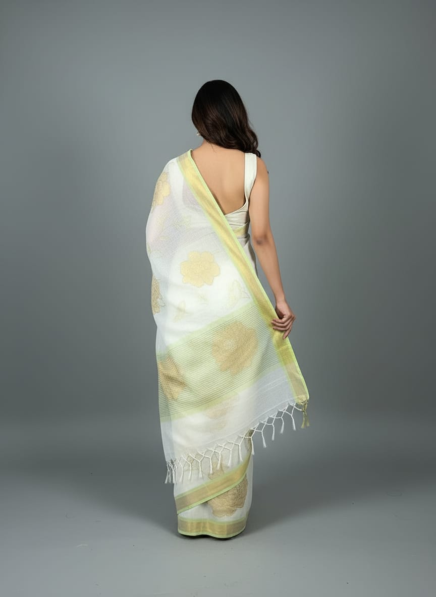 Morchari Applique Work With Thread Work With Unstitched Blouse