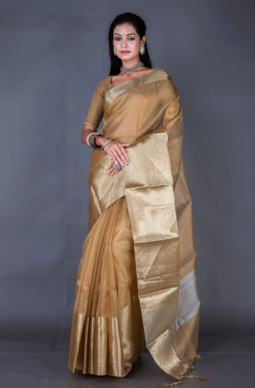 Morchari Baranasi Kota Zari Saree - Gold