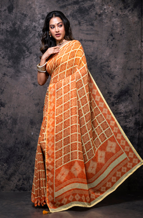 Morchari Georgette Saree With Digital Print - Multicolor