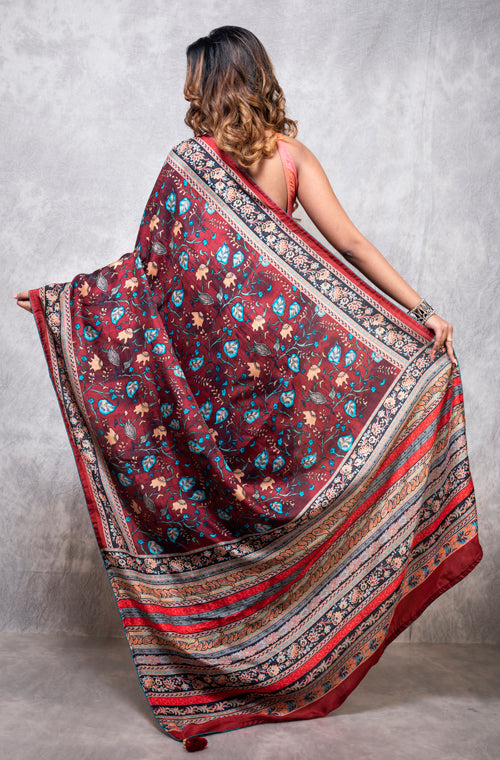 Morchari Pure Opara Saree Digital Print - Multicolour