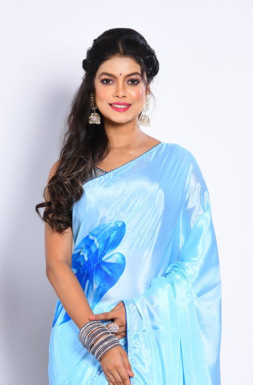 Morchari Semi Digital Print Saree - Multicolour