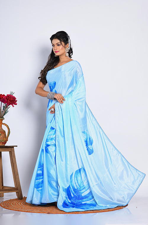 Morchari Semi Digital Print Saree - Multicolour