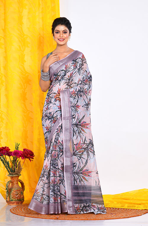 Morchari Semi Digital Print Saree - Multicolour