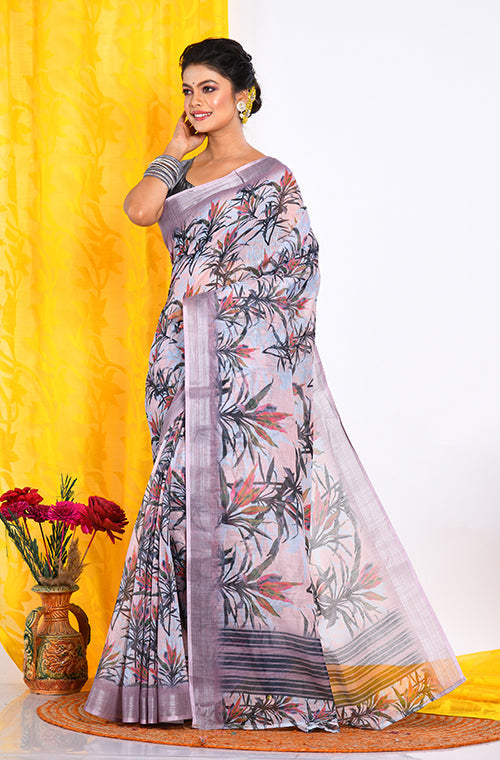 Morchari Semi Digital Print Saree - Multicolour