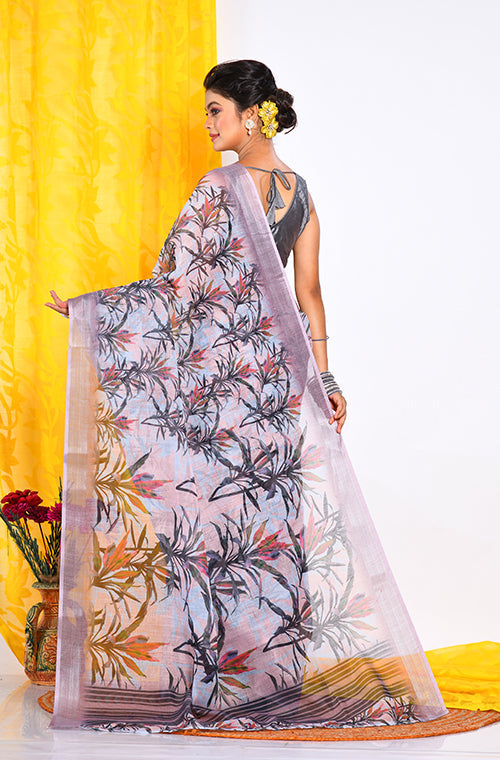 Morchari Semi Digital Print Saree - Multicolour
