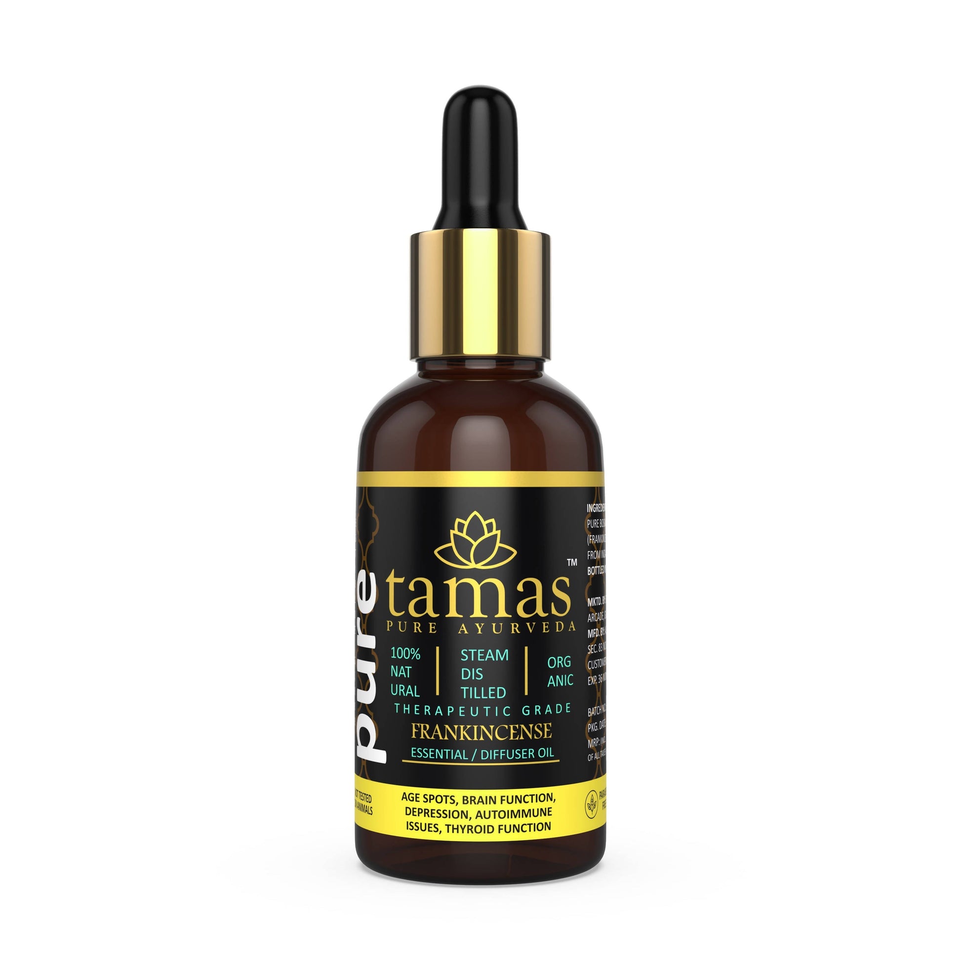 Tamas Pure Ayurveda 100% Organic Frankincense Essential Oil - USDA Certified Organic 