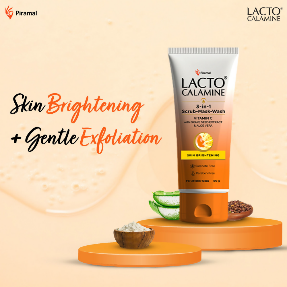 Lacto Calamine 3 - In - 1 Vitamin C Face Scrub - Mask - Wash 