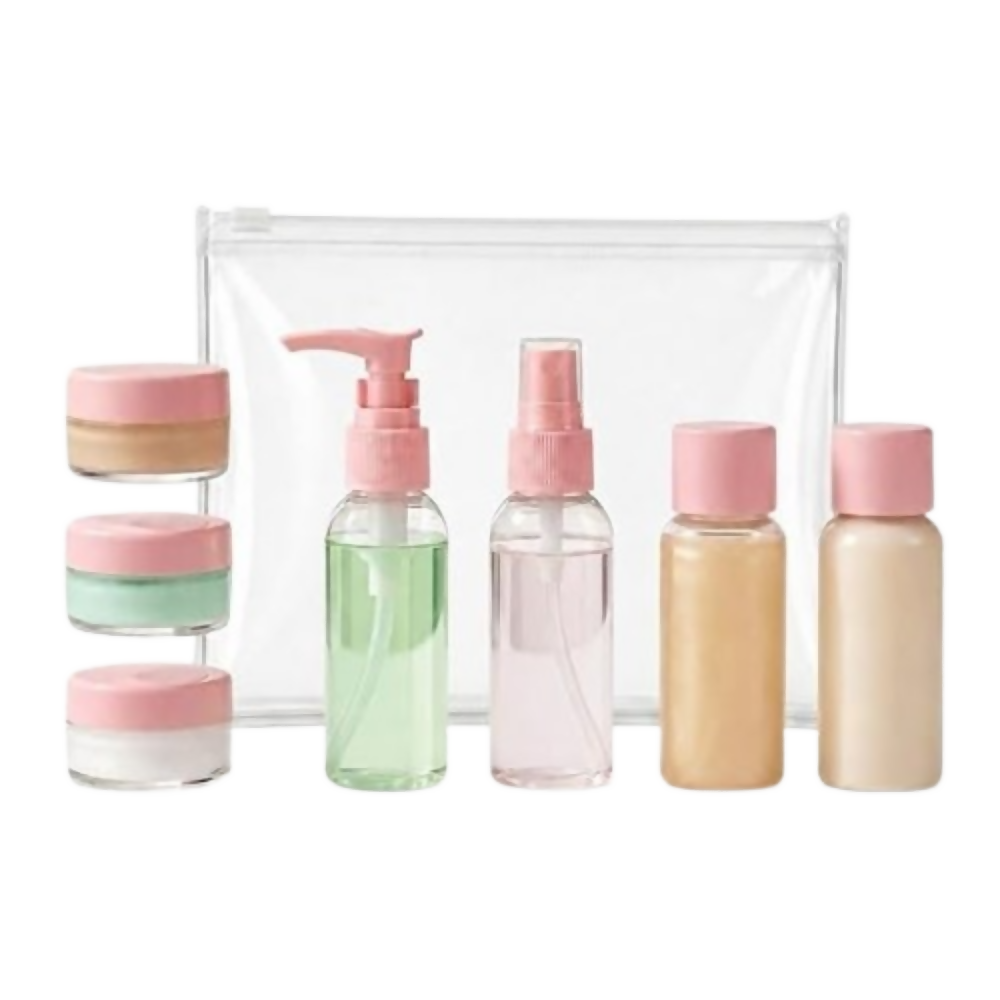 Temperia Travel Bottles for Toiletries - Refillable Empty Mini Containers with Pouch  Grab2Buy Temperia Grab2Buy