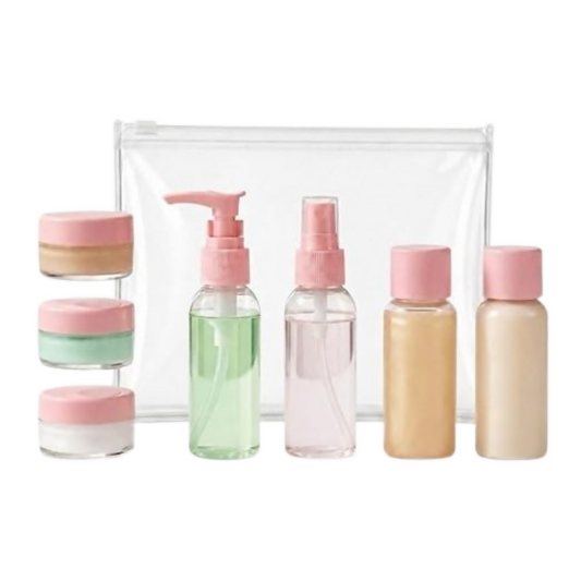 Temperia Travel Bottles for Toiletries - Refillable Empty Mini Containers with Pouch  Grab2Buy Temperia Grab2Buy