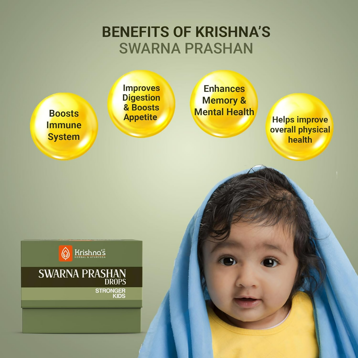 Krishna's Herbal & Ayurveda Swarnaprashan Drops For Kids 