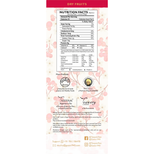 Tassyam Organics Premium Imported Dried Cranberries - Jar